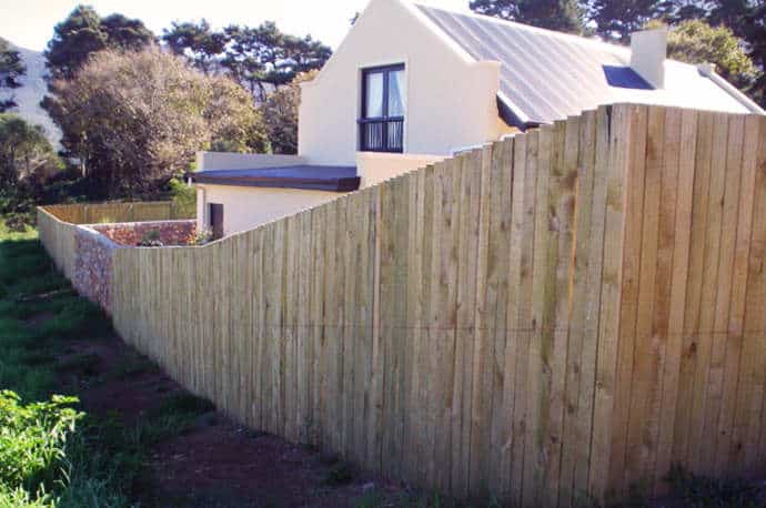 Wooden fence around house