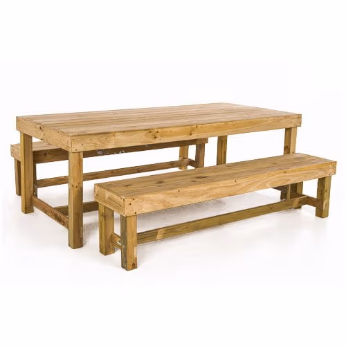 Compact Table and Bench Set
