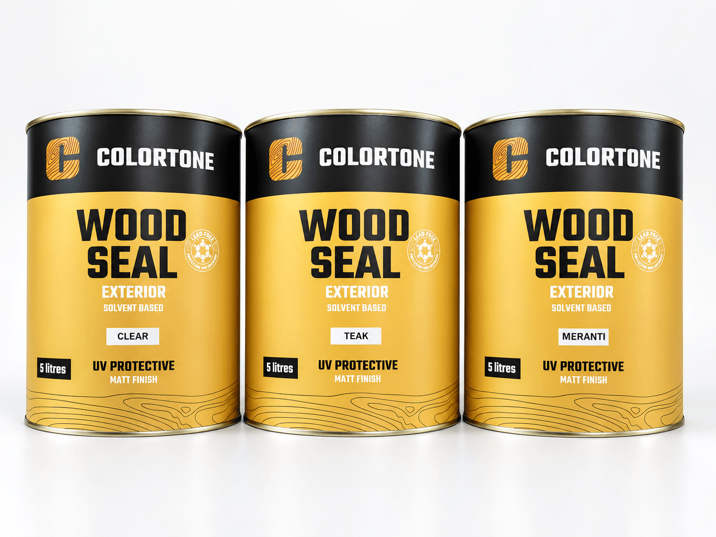 WOODSEAL 5 litre tins in Clear, Teak and Meranti